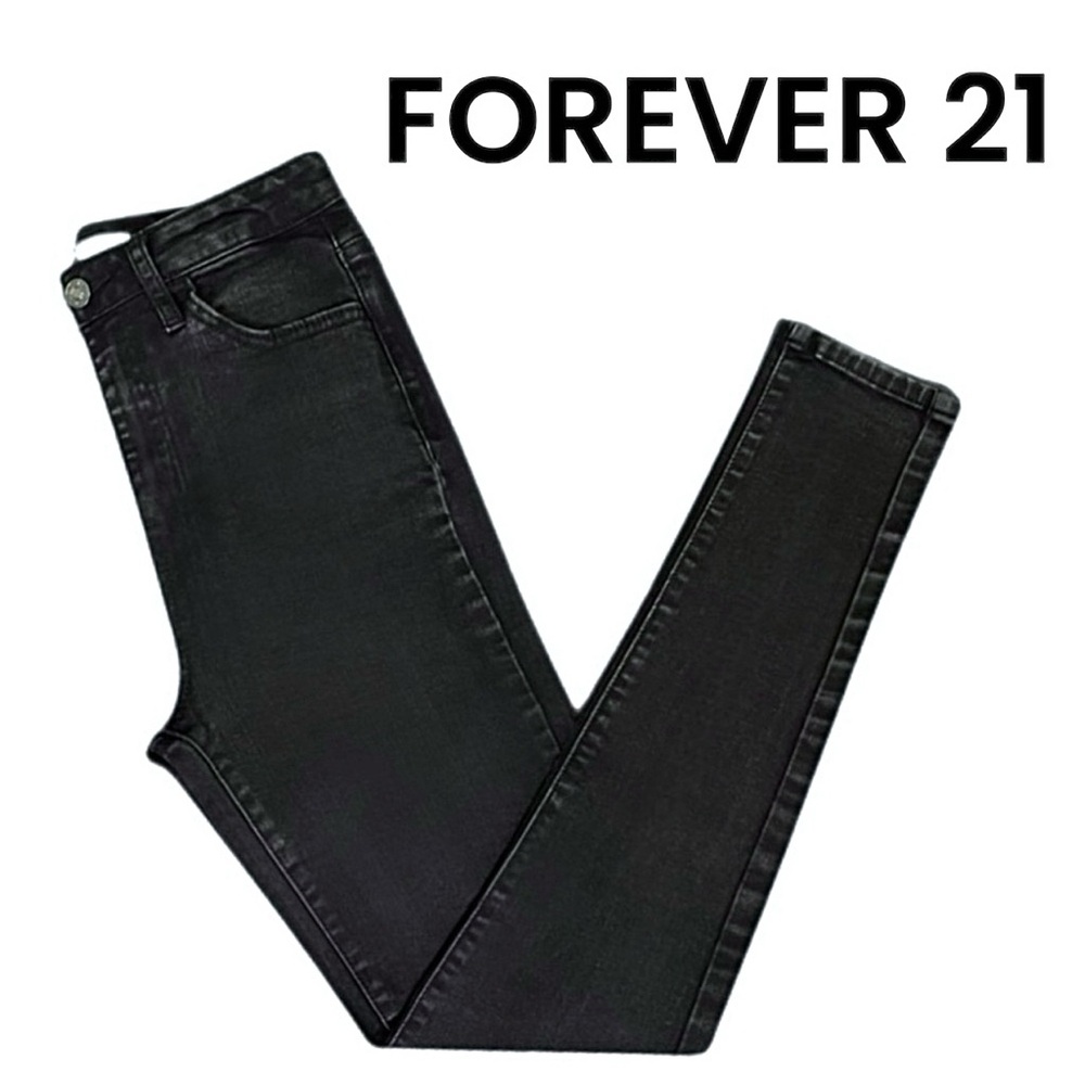 Forever 21 Women's Dark Black Skinny Jeans